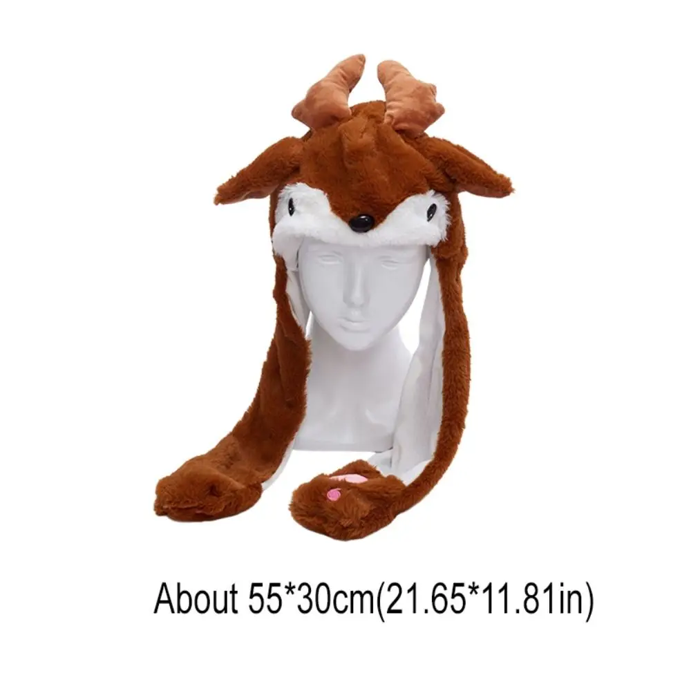 لطيف الكرتون قبعات حفلات عيد الميلاد القفز حتى الأذنين الدفء سانتا الرنة غطاء الرأس حفلة قبعات سميكة هالوين