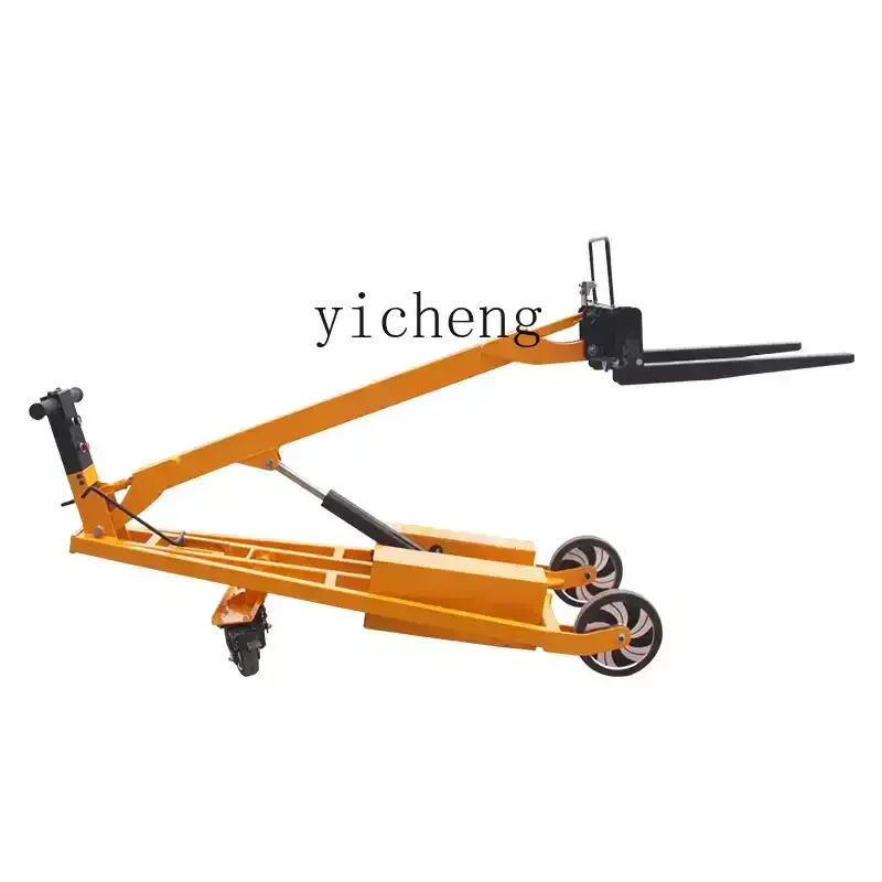 XL multifunctional hand-push crank arm electric truck, boom oil drum truck, folding loading and unloading truck