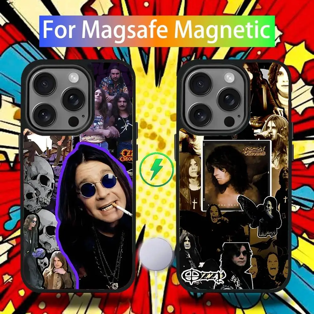 

Black S-Sabbath Ozzy Phone Case For iPhone 16,15,14,13,12,11,Pro,Max,Plus,Mini,SE4,E Magnetic Magsafe Wireless Charging