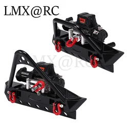 Parachoques delantero de Metal con cabrestante, luz LED para Axial SCX10 SCX10 II III Traxxas TRX-4 TRX4 1/10 coche trepador de control remoto, piezas de mejora