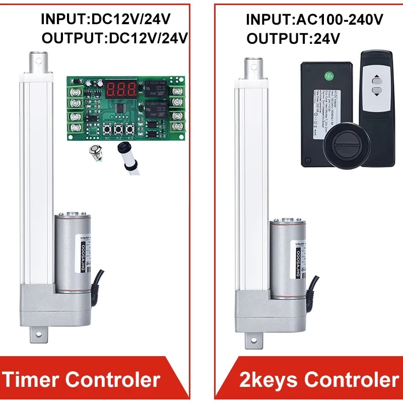250mm Hub Linear Antrieb Kit Fernbedienung Schalter Halter Low Noise DC 12V 24V Motor Fmax 2000N vmax 40 MM/S Wasserdicht