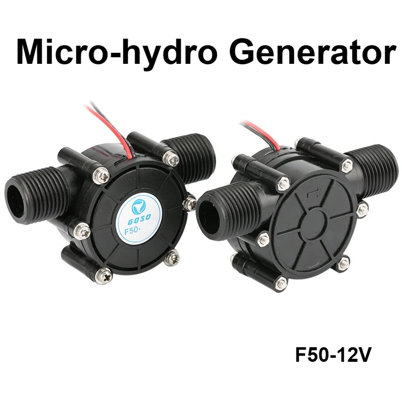 DC 12V Micro Hydro Generator, Pipeline‑Type Mini Water Turbine Generator, Small Hydropower Generator for Faucet DIY Experiments