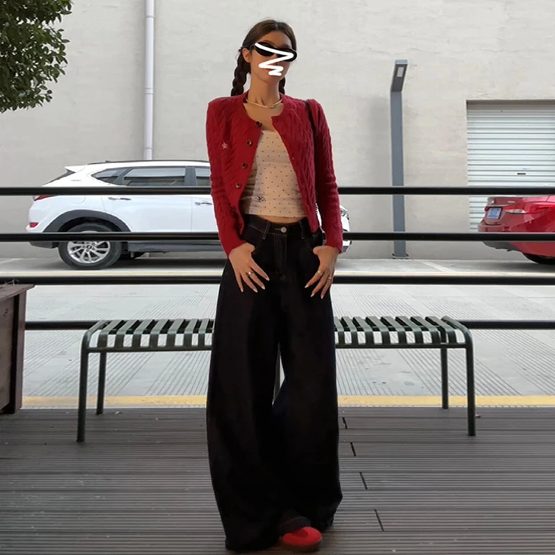 

Cardigans Short Sleeve Tops Sweaters Womens Spring Long-Sleeve Knitthing Puff Striped Hooded Fur-Collar Panelled Ruched Harajuku