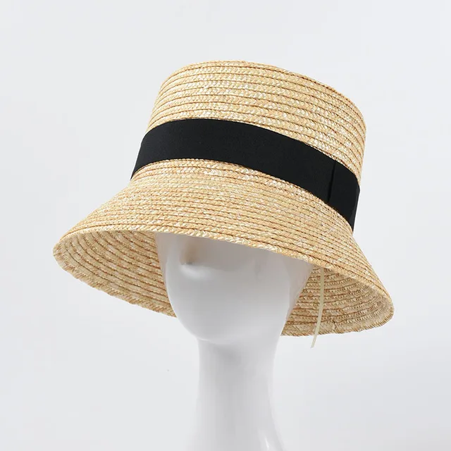 Nowy modny słomkowy kapelusz typu bucket damski, kapelusz przeciwsłoneczny UV, kapelusz plażowy na wakacje, płaski letni kapelusz przeciwsłoneczny, sprzedaż hurtowa.