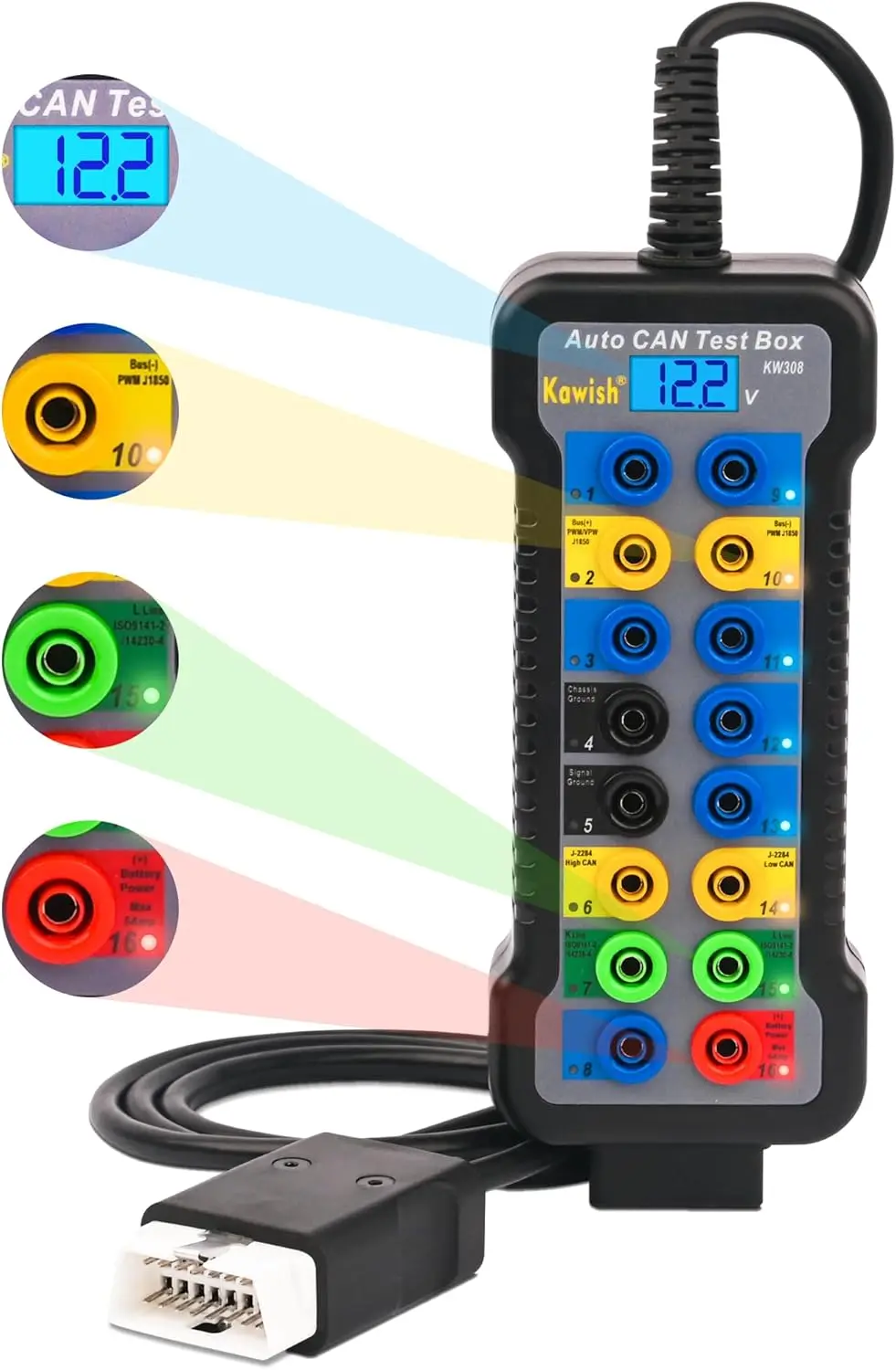 

OBD2 Auto Scanner Diagnostic Tool with LCD Display for Vehicle Health Check iOS & Android Compatible