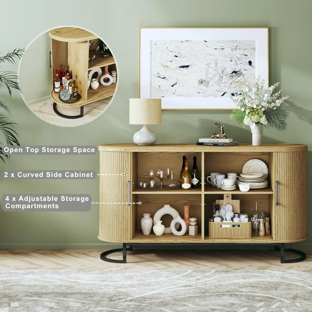 Sideboard Buffet Cabinet with Storage, 54.3