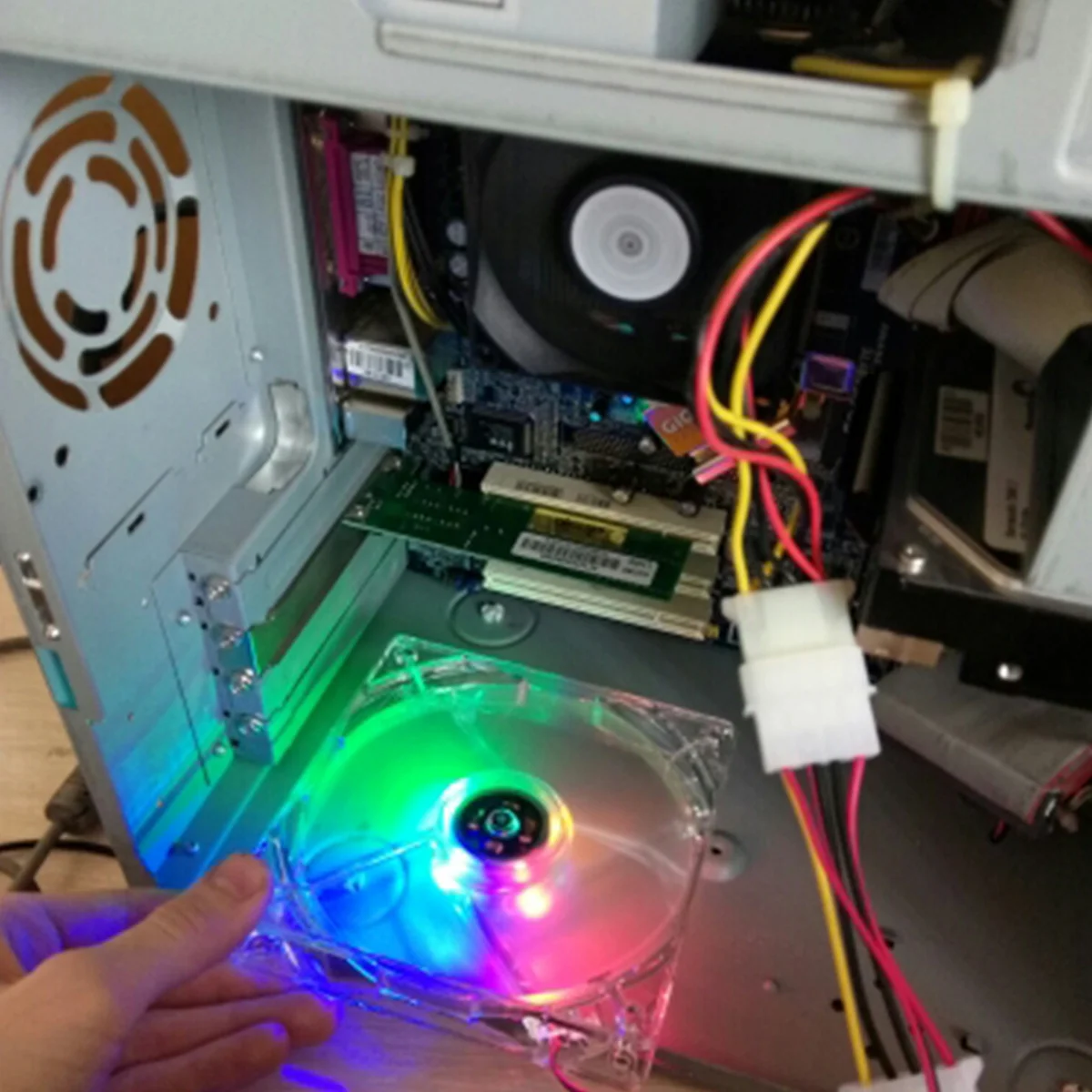 

USB Cooling Fan 120mm Transparent Frame LED Red Blue Lights Efficient Hydraulic Bearings Quiet Cooling Fan for Game Console Pc