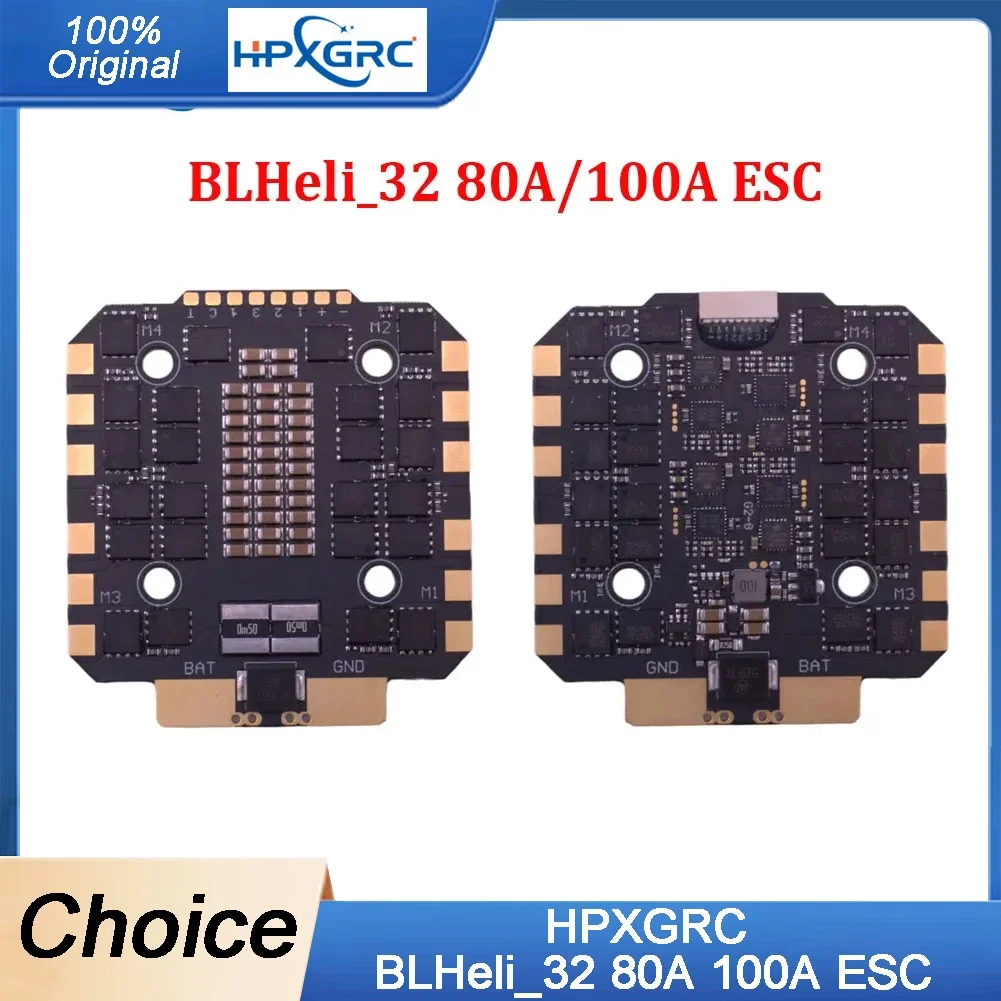 

HPXGRC BLHeli_32 80A 100A ESC STM32G071 32Bit Electronic Speed Controller 3-8S LIPO 30.5x30.5mm for RC FPV Racing Drone