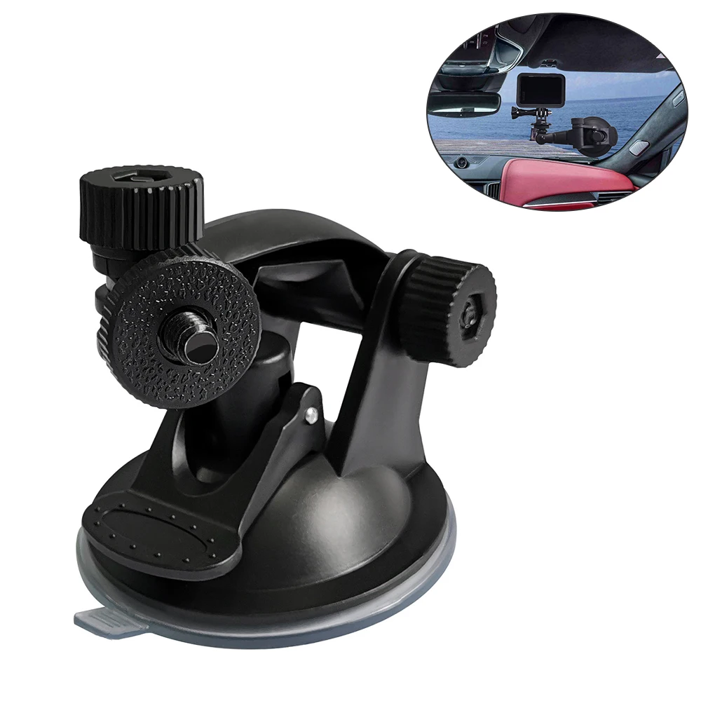 1/4Inch Adjustable Car Sucker Holder Mount for Action Camera Support Tripod Phone Clip Adapter 111x 68x68 MMSuction cup holder