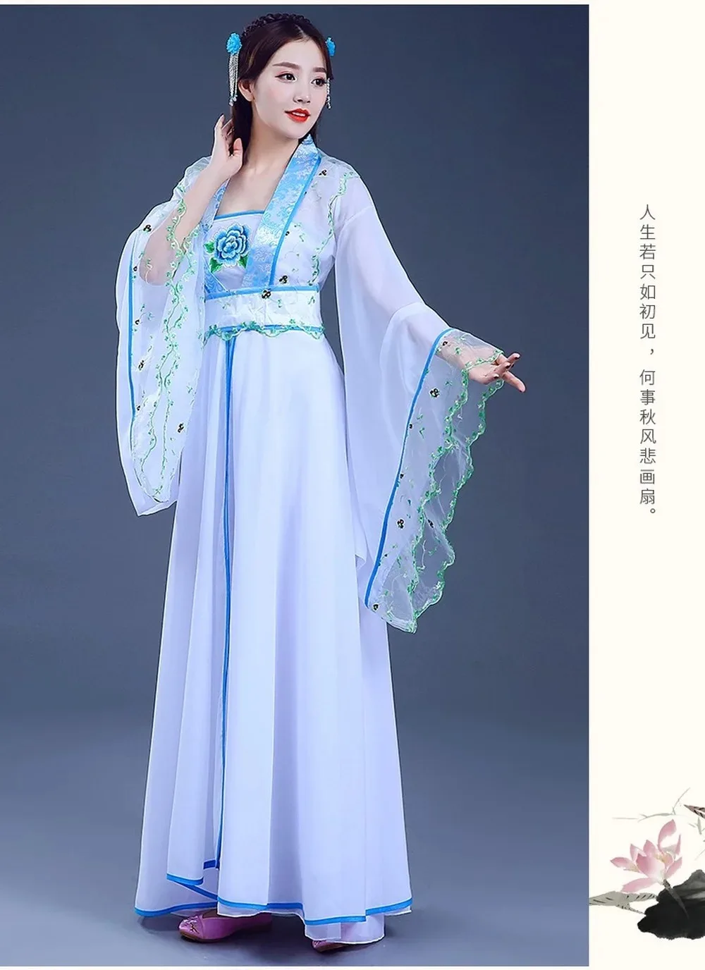 Ancient Chinese Costume Fairy Cosplay Women Girl Hanfu Dress Embroidery Floral Kids Tang Suit Festival Outfit Folk Dance Costume