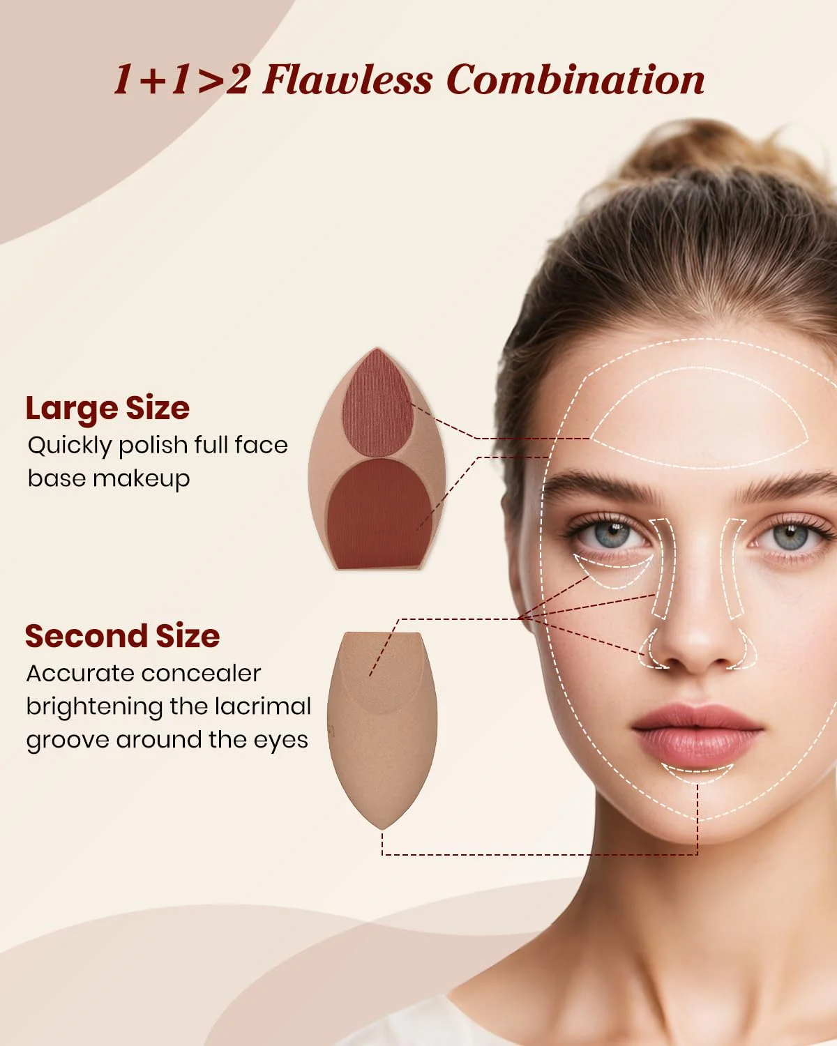 2 個水不要バレエメイクスポンジ美容スポンジブレンダー化粧パフファンデーションパウダークリームメイクアップアクセサリー