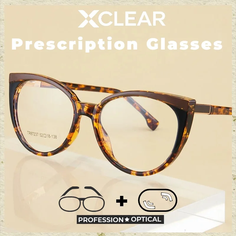 

Xclear Cat Eye Minimalist Myopia Prescription Glasses Classic Currents High Quality Anti Blue Ray Progressive Optical Eyeware