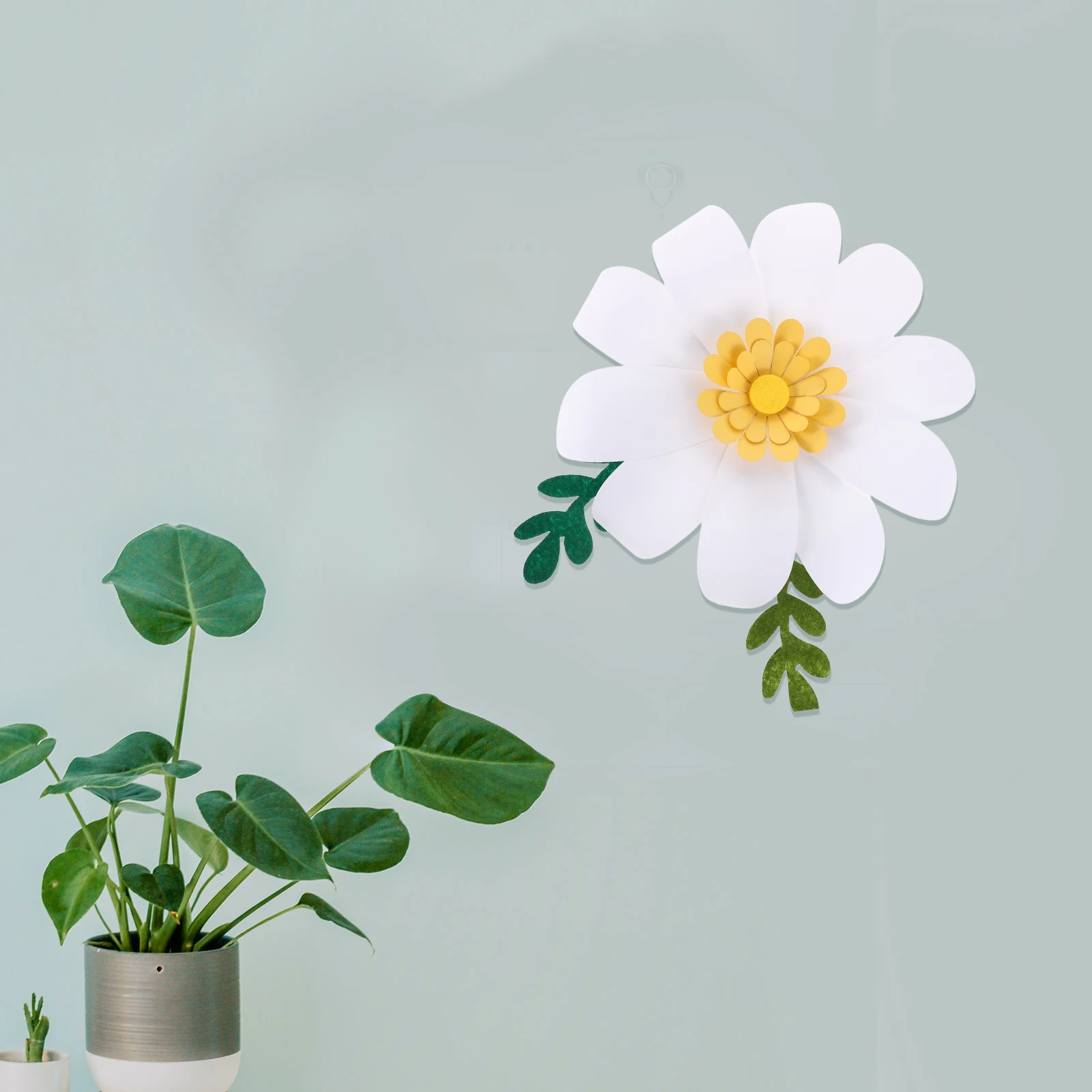 

Paper Flower Wall Decor 3D Handmade Fresh Floral Decoration Easy Install Sturdy Longlasting Minimalist Home Ornament Wall Art
