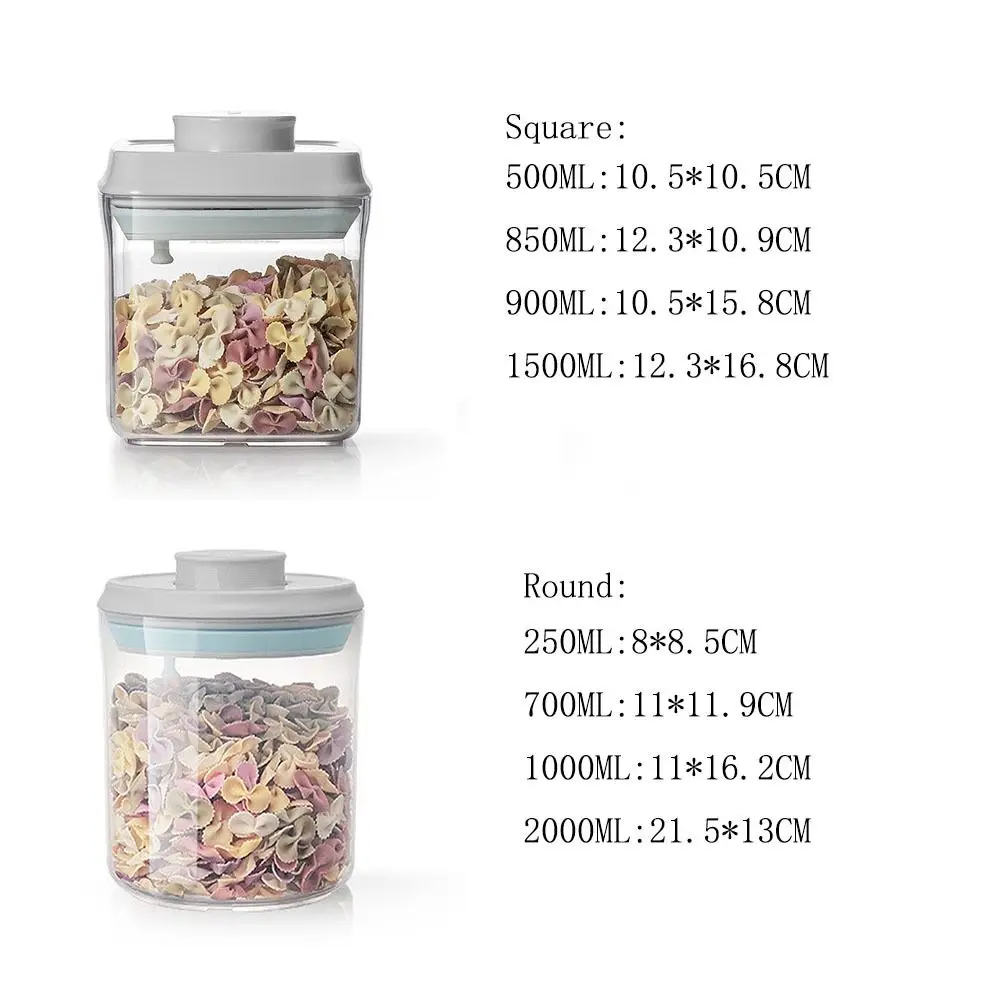 Press Type Kitchen Sealed Jar Moisture-proof Transparent Food Storage Container Airtight Leak-proof Cereal Storage Tank