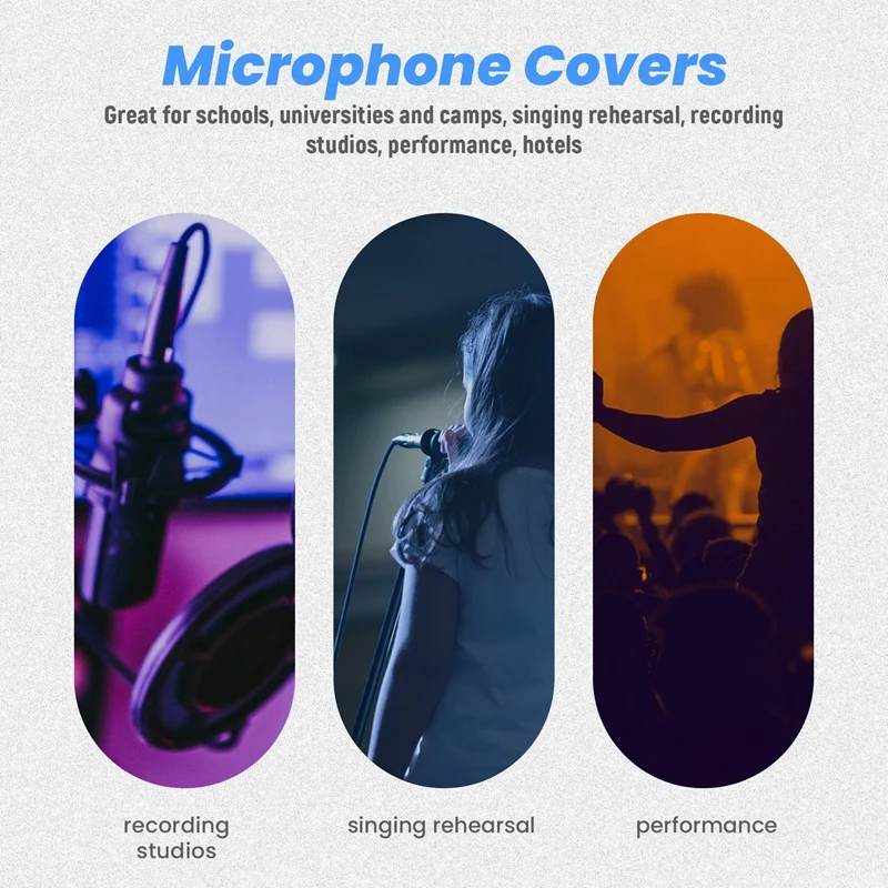 200 Pcs Black Disposable Microphone Covers Karaoke Anti-Splash Mic Cover Dust-Proof Accessories