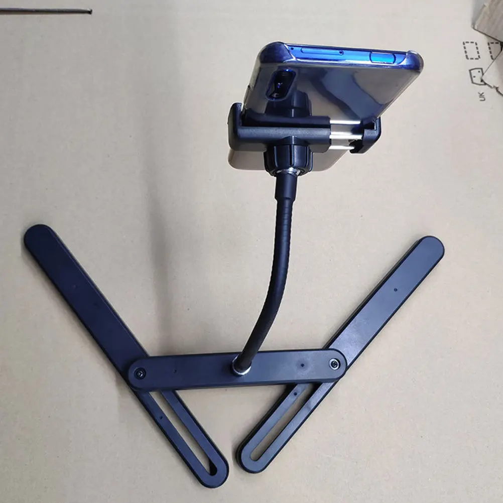 Heavy Duty Metal Overhead Phone Mount Foldable Gooseneck Tripod Stand for Video Recording Live Streaming Sketching Painting