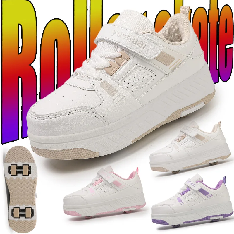 

Kids 4-Wheels Roller Skates Sneakers Shoes Skating Outdoor Detachable Flying Shoes Child Girl Boys fashion Sneaker