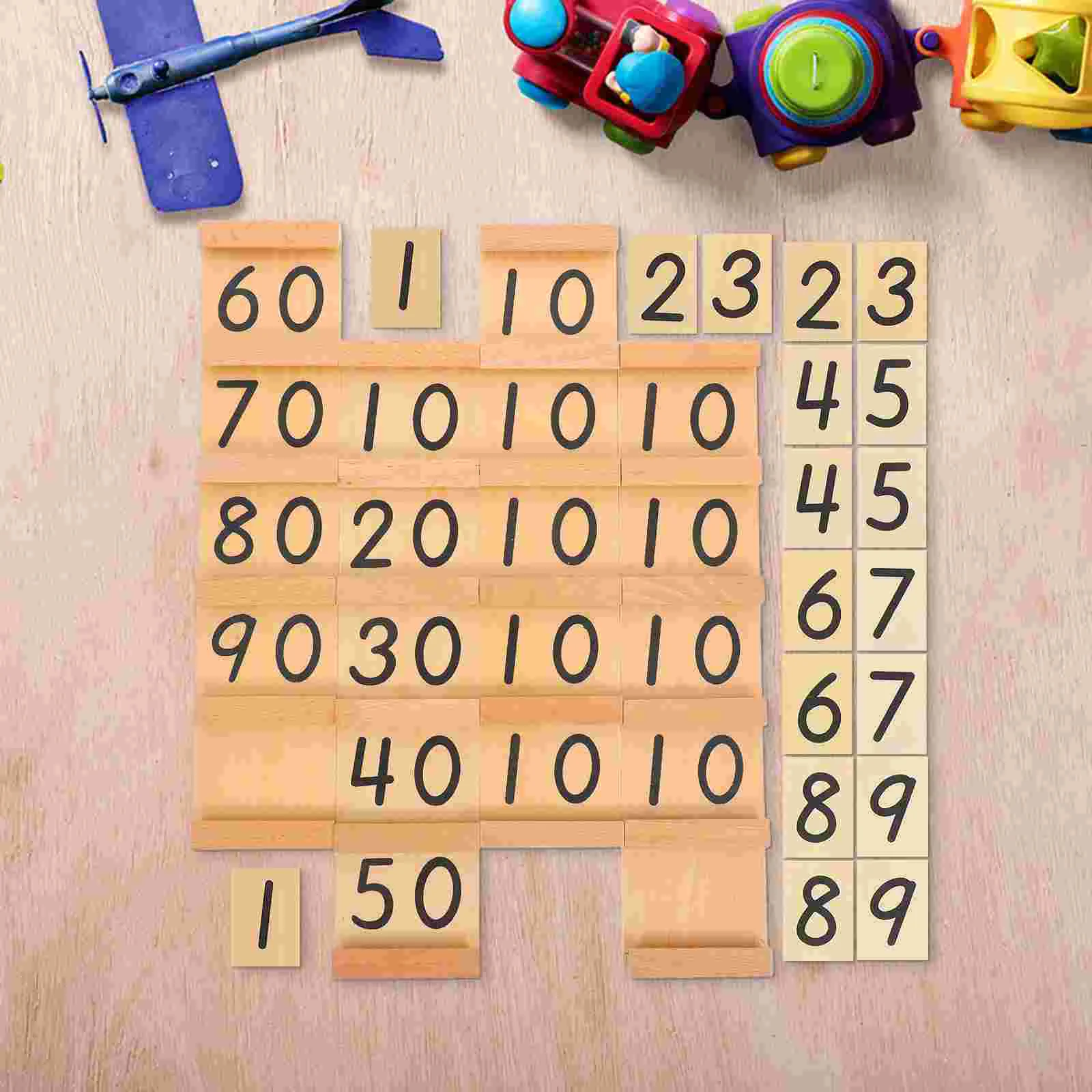 Math Toys for Kids Educational Wooden Mathematics Teaching Aids Bamboo Color Beads Bar Child