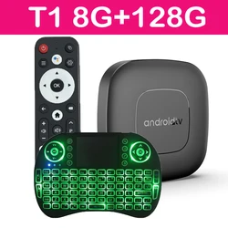 Original T1 Smart TV Box Android 16 H313 Quad Core Dual Wifi 2.4G&5G 8K HDR Google Assistant BT 4GB 32GB 64GB 128GB Media player