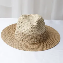 2024 New fashion Style bucket hat Multicolor Foldable Sun Crochet Hat For Beach, Travel And Vacation handmade straw hat