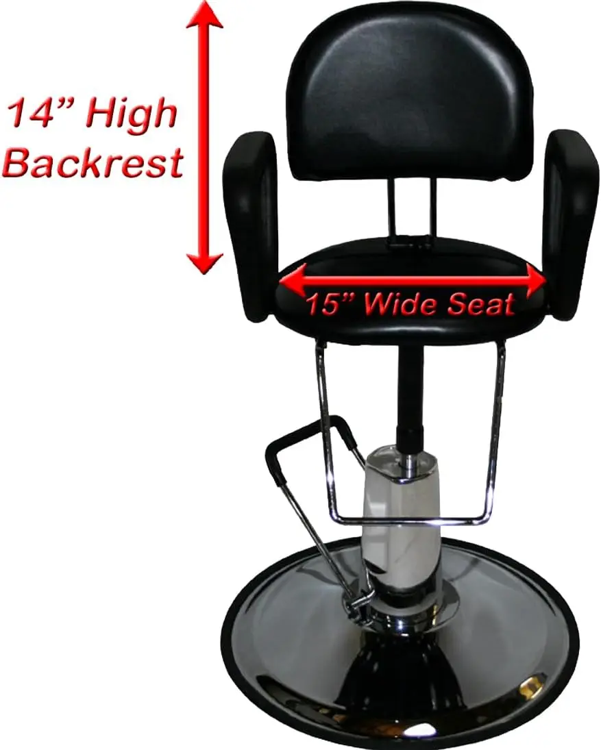 كرسي الحلاق الهيدروليكي لحزام الأمان للأطفال باللون الأسود #3