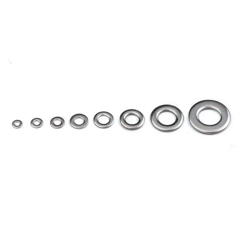 400PCS M2-M10 Edelstahl Washer Dichtung Set Flache Ring Dichtung Washer Kit Für Generatoren Maschinen Zubehör