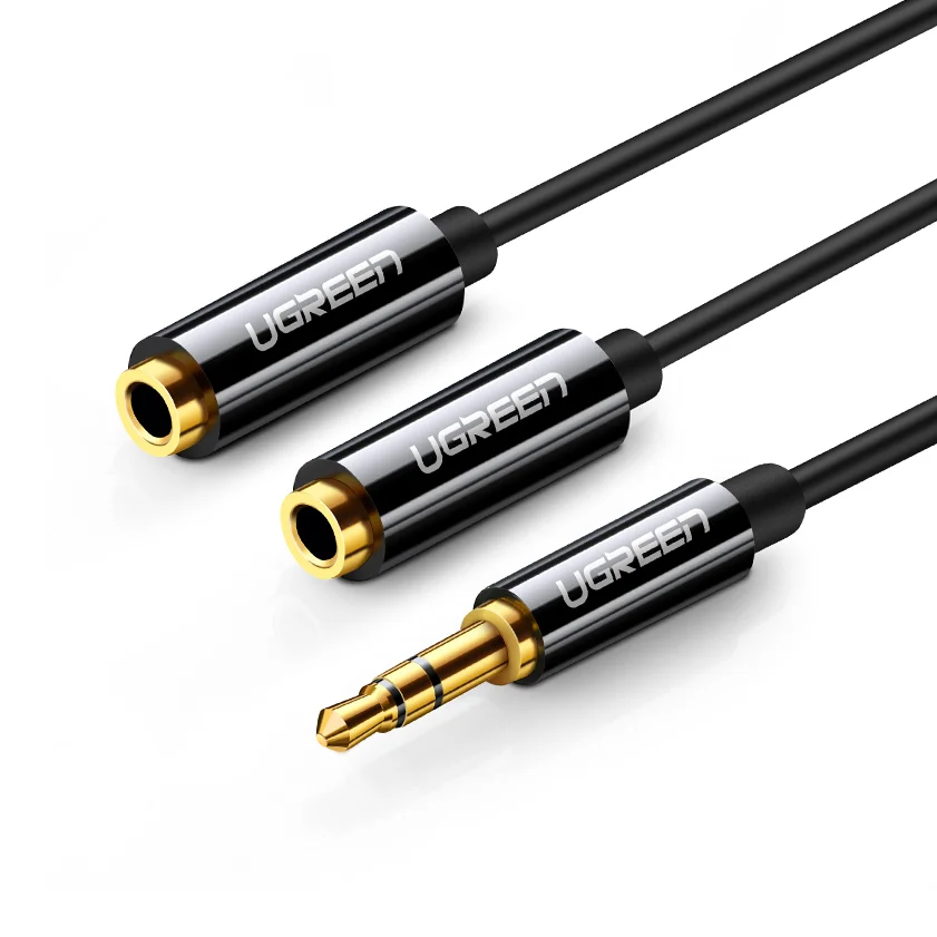 UGREEN Headphone Splitter 3.5mm Audio Stereo Y Splitter Aux Extension Cable Male to Female Dual Headphone Jack Adapter