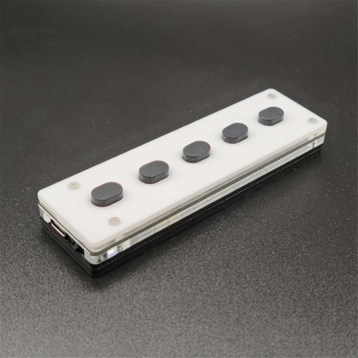 A56XQ Cicha silikonowa klawiatura Bluetooth do programowania niestandardowego Makro 5 klawiszy Macropad Kopiuj wklej Klawiatura USB, Bluetooth + USB