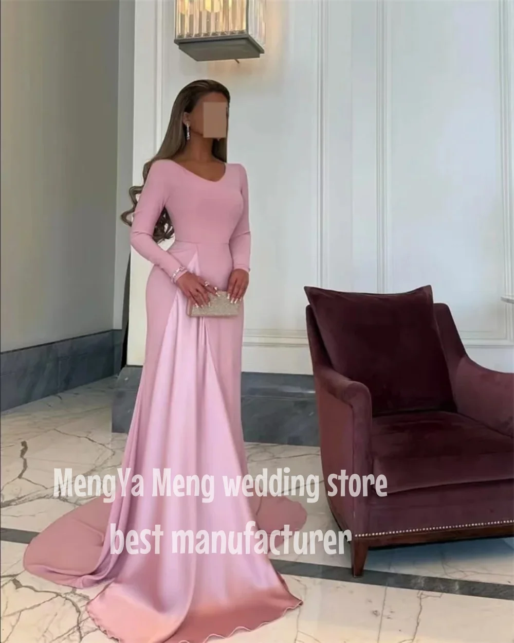 

ZHUISHU 2025 Elegant Mermaid Evening Dresses Formal Party Gowns for Women Long V-Neck Simple Prom Gown Customize