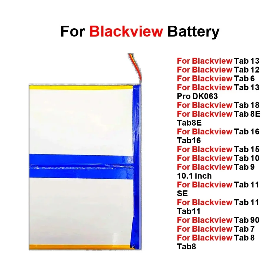 

Tablet Battery Safe 3092E0/3092142 5580-12800Mah For Blackview Tab 8E 6 7 8 9 10 10.1 12 15 16 18 90 13 11 SE Pro