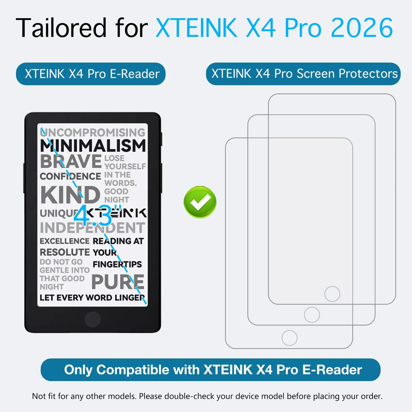 MoKo 3 Pack Anti-Glare Screen Protector for 4.3