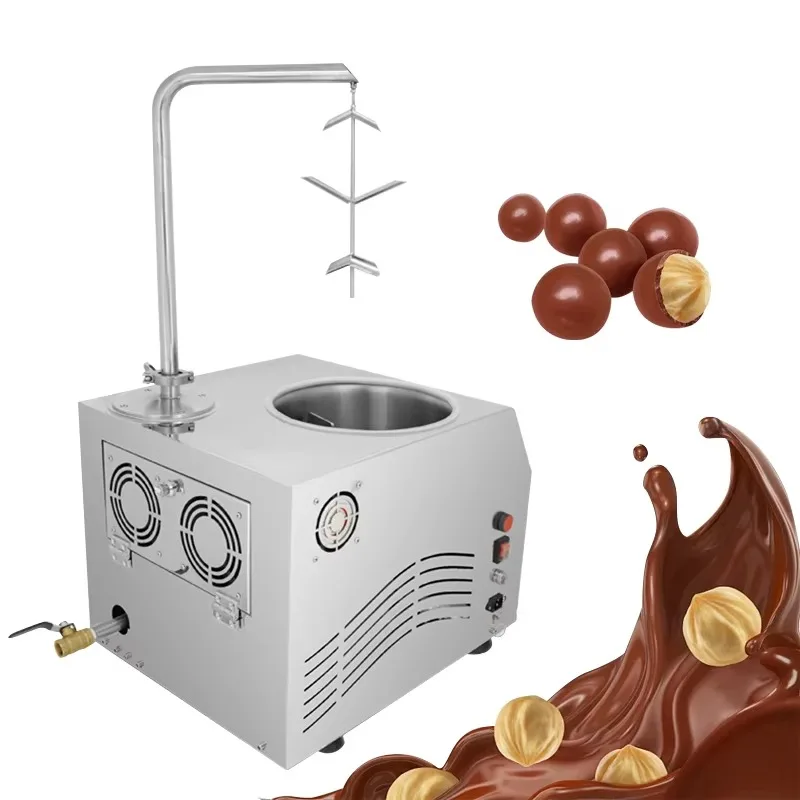 New Automatic Chocolate Molds Sprayer Melting Machine with Tap Nuts & Milk Tempering Machine Vibrating Table for Commercial Use
