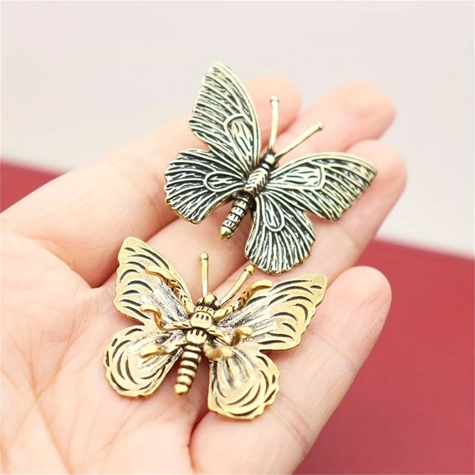 

Украшение бабочки, винтажная латунная фигурка животного, насекомое, ландшафтный дизайн, чайная фигурка домашнего животного, отделка патины для дома, сада, забора, балкона