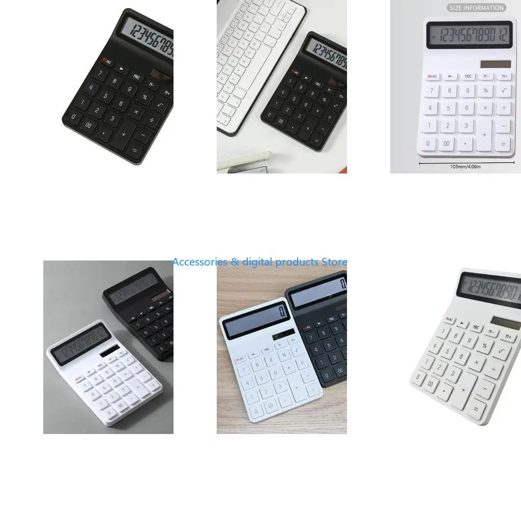 77JD 12 Digit Desktop Calculator Lightweighted with Durability for Office and Students Exam Calculations