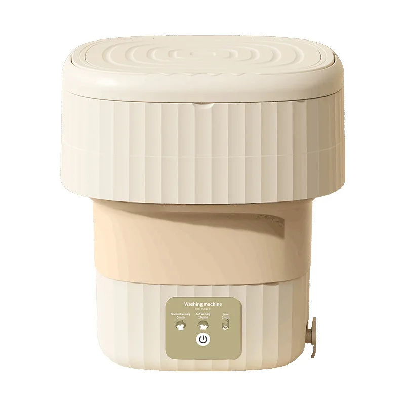 غسالة صغيرة محمولة قابلة للطي سعة 9 لتر مع مجفف دوار للجوارب سراويل داخلية وغسالة منزلية صغيرة