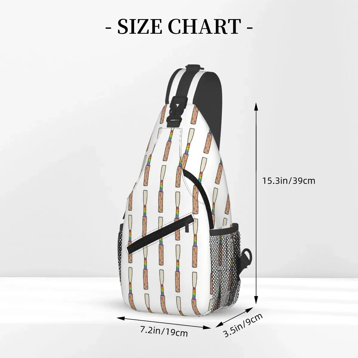 Rainbow Oboe Reed Sling Backpack Sling Bag Hiking Traveling Chest Bag Daypack Men Fashion Crossbody Backpack Shoulder Bag Pouch