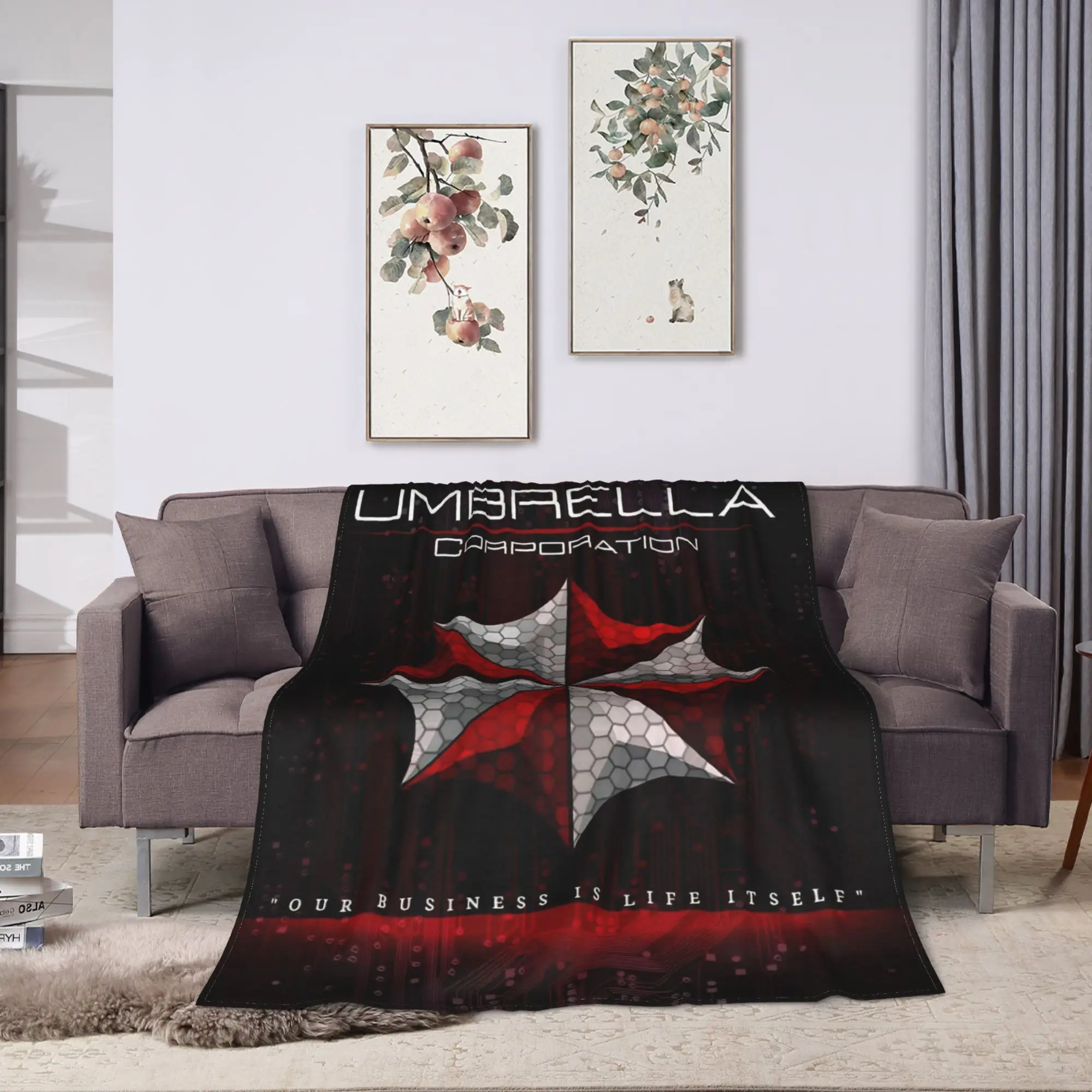 Raccoon City Umbrella  Blanket  Super Soft Novelty Plush Throw Blanket For Living Room Picnic Flannel Bedspread Bed Cover