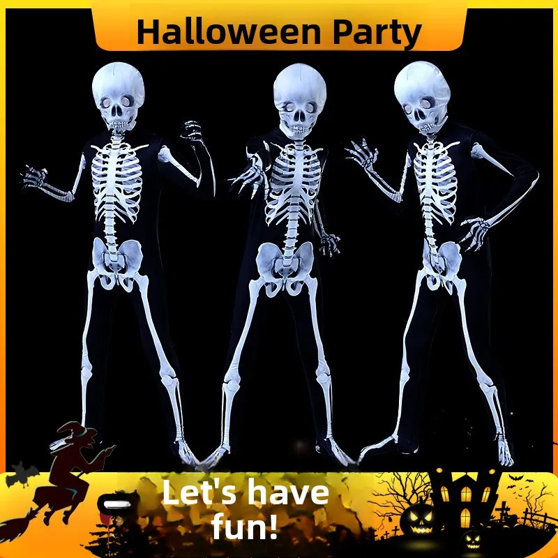 Costume da scheletro per bambini Completo spaventoso Set di tute Performance loween Costume Prop Set di abiti per spettacoli teatrali
