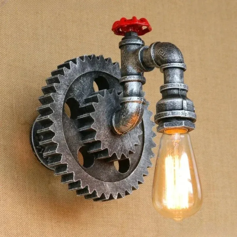 Water Pipe Wall Lights Vintage Retro Loft Style Industria Lighting Fixtures Appliques Murale LED Edison Wall Sconce Stair Light