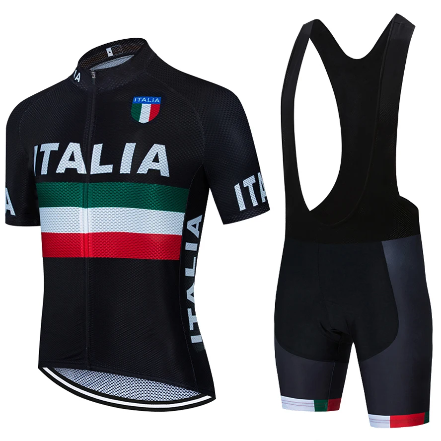 BLACK Cycling Jersey 2025 ITALIA Team Bike Jersey Maillot Shorts Set Men Women Ropa Ciclismo Quick Dry Riding Tshirt Clothing