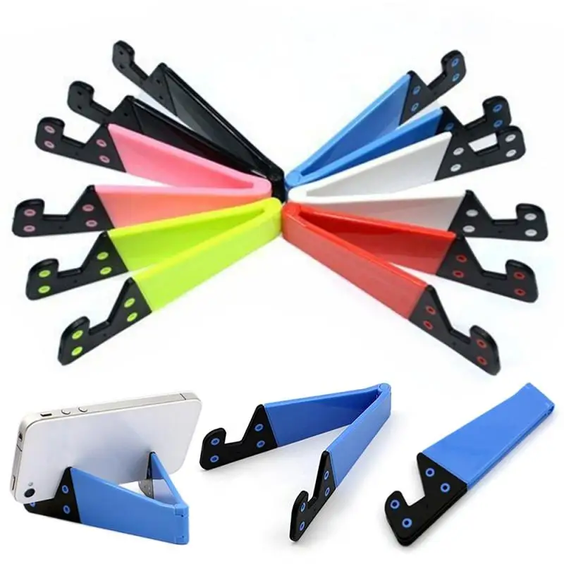 New V-Shaped Universal Foldable Mobile Cell Phone Stand Holder For IPad E-Reader Tablets Adjustable Support Phone Holder