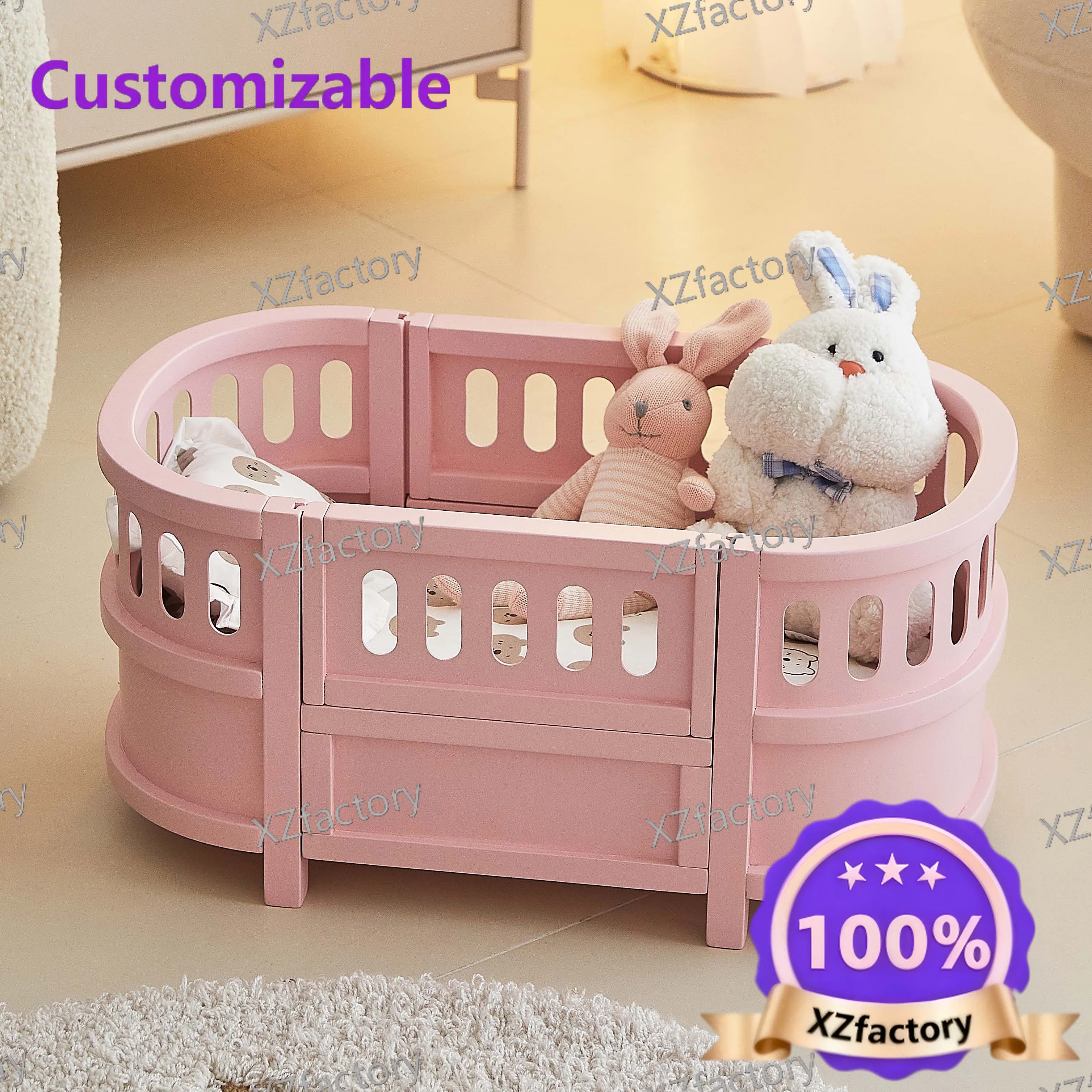 Factory Direct 2026 Top Ratedins Nordic playhouse doll bed Solid wood cat princess bed Removable and washable Four Seasons Unive