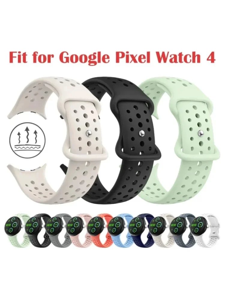 Kompatibel mit Google Pixel Watch 4 41mm/45mm Zubehör. Offizielles Silikonarmband, geeignet für Google Pixel Watch 3 2 1