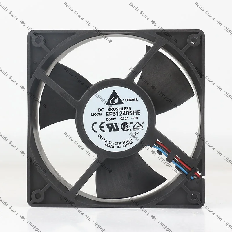 

Вентилятор охлаждения Delta 120x120x38 мм EFB1248SHE-R00 12 см, 48В, 0.30А, с измерением скорости, для серверов и промышленных компьютеров