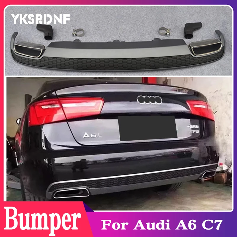 Automotive Parts S6 Style Rear Bumper Lip For 2012-2015 Audi A6 C7 Upgrade S6 Rear Bumper Diffuser