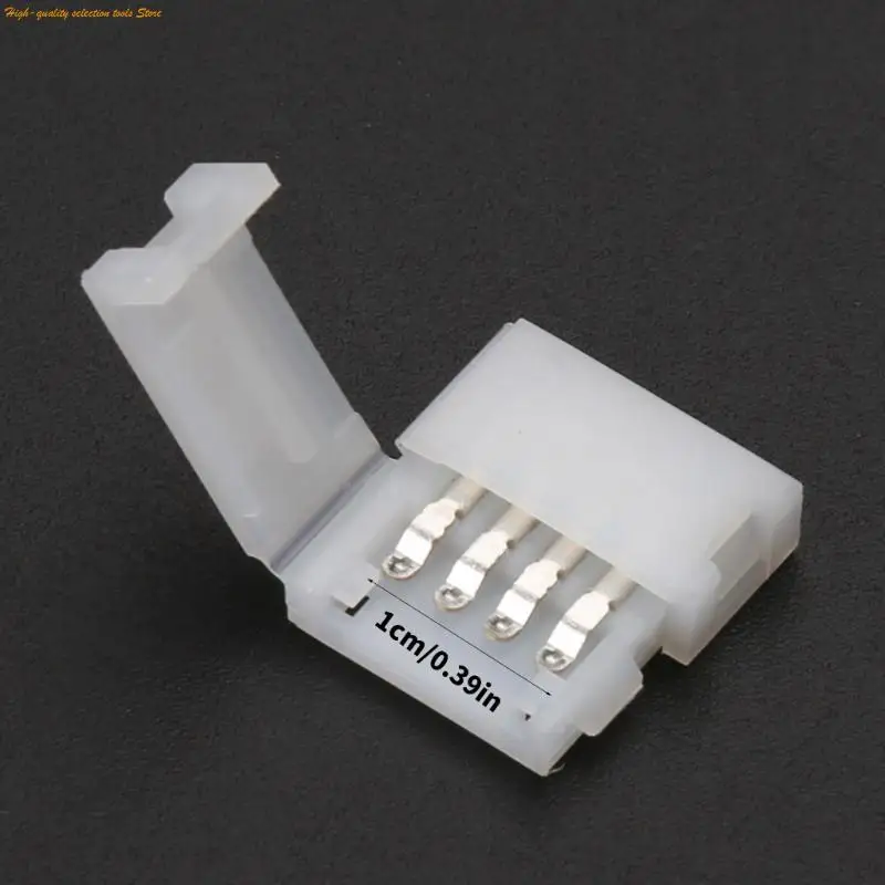203Fはんだクリップオンカプラーコネクタ4ピン10mm 5050 RGB LEDストリップライト