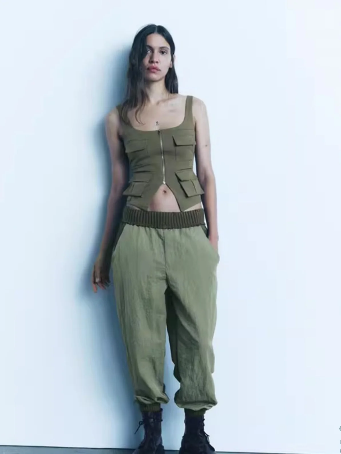 Faionable Versatile Gilet Svel da donna Top ket Decorato ort Lunghezza Colore puro Autunno Nuovo arrivo 30673506