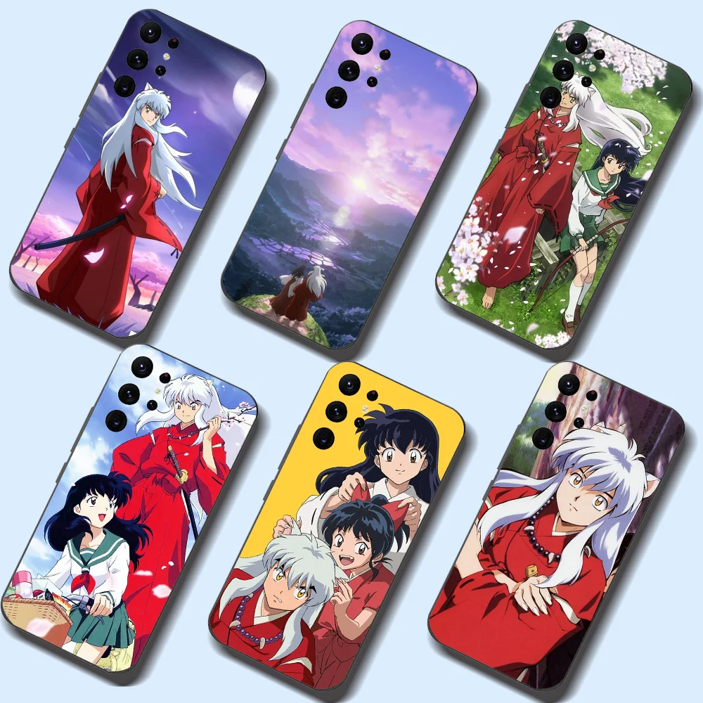 Anime Inuyasha Phone Case For Samsung Galaxy A52 A12 A51 S21 Edge S22ULTRA S23 S20LITE Plus Ultra Black Cover