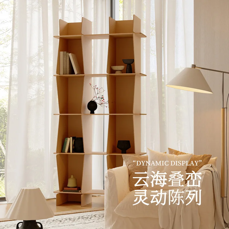 Eighteen-Piece Corrugated Cardboard Shelving Unit, Sample Display Cabinet, Office Product Display Cabinet, Living Room Display C