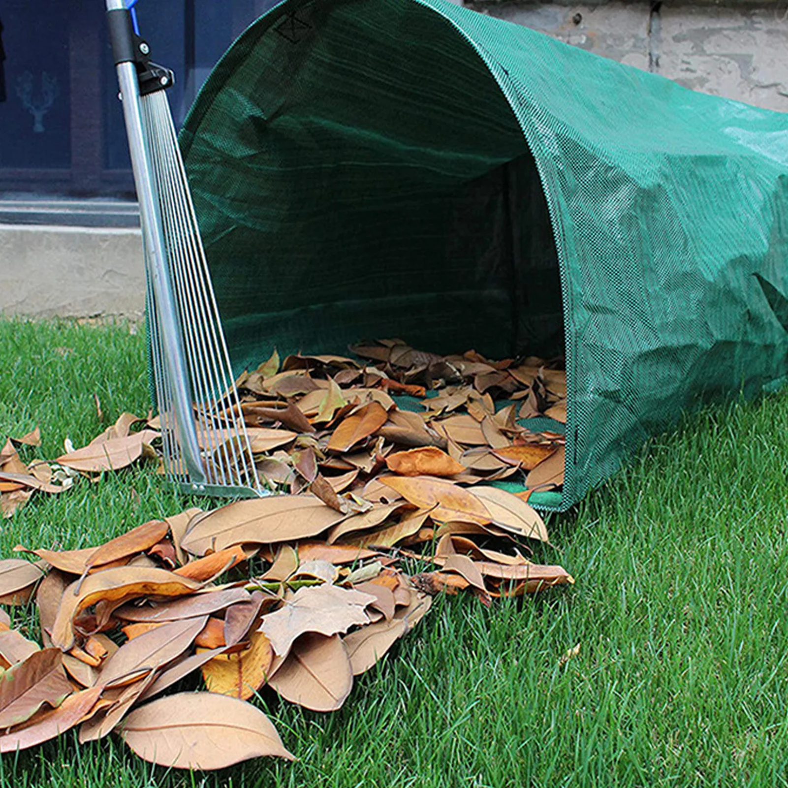 Garden Leaf Collection Bag PP Material Folding Yard Waste Storage Sack Handheld Debris Scoop for Outdoor Lawn Cleaning Use